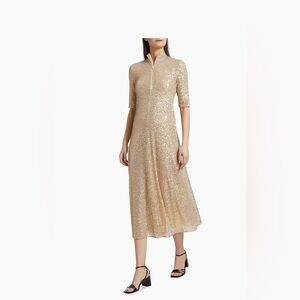 $1050 Rosetta Getty
Sequined Mock Turtleneck Midi-Dress Size M